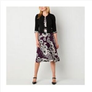 Floral Purple and Black Dress